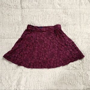 🤑5/$10🤑Forever 21 Burgundy Lace Skater Skirt
